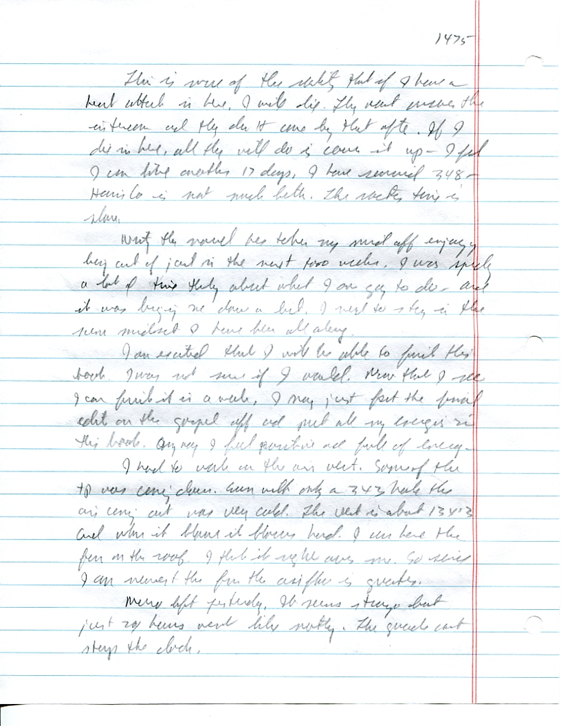 Dr John WorldPeace 2008 Prison Journal